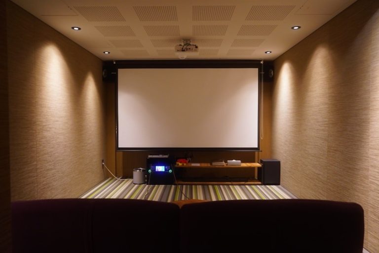 Domácí kino s&nbsp;projekční plochou